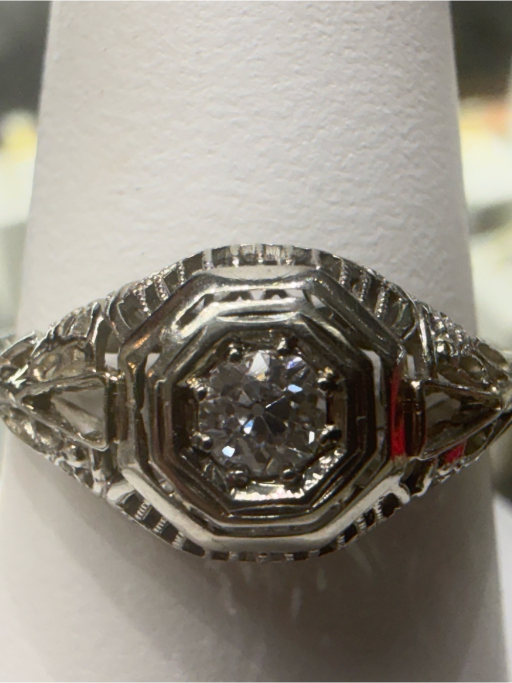 14 karat art deco engagement ring
